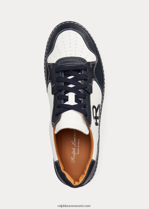 Ralph Lauren naiset jinett-väriset matalavarttaiset tennarit 0Z24ZR9690 luonnonvalkoinen/meren laivasto