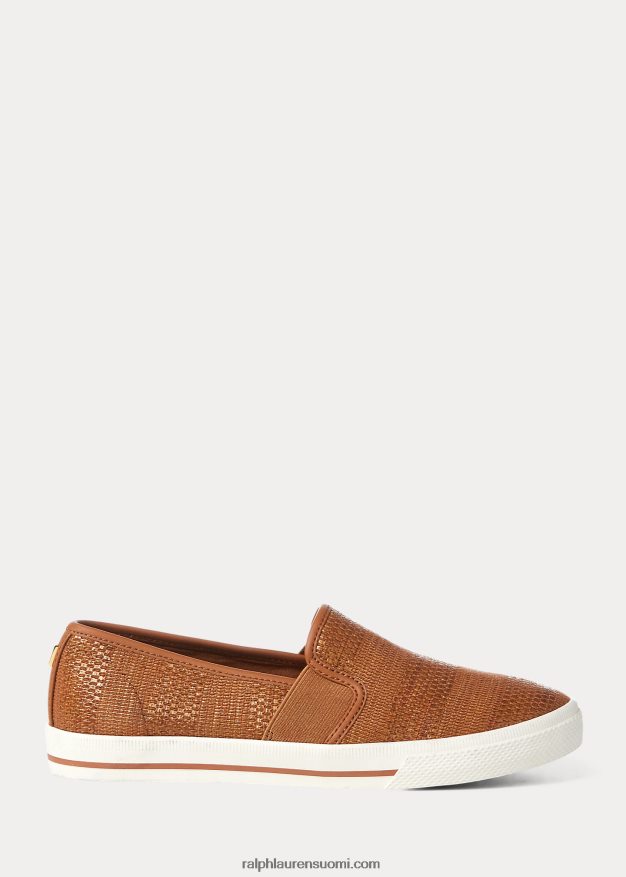 Ralph Lauren naiset jinny-kudotut slip-on-lenkkarit 0Z24ZR5081 rusketus