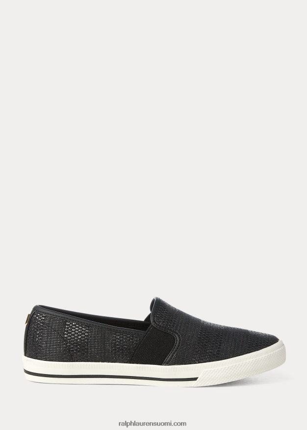 Ralph Lauren naiset jinny-kudotut slip-on-lenkkarit 0Z24ZR5082 musta