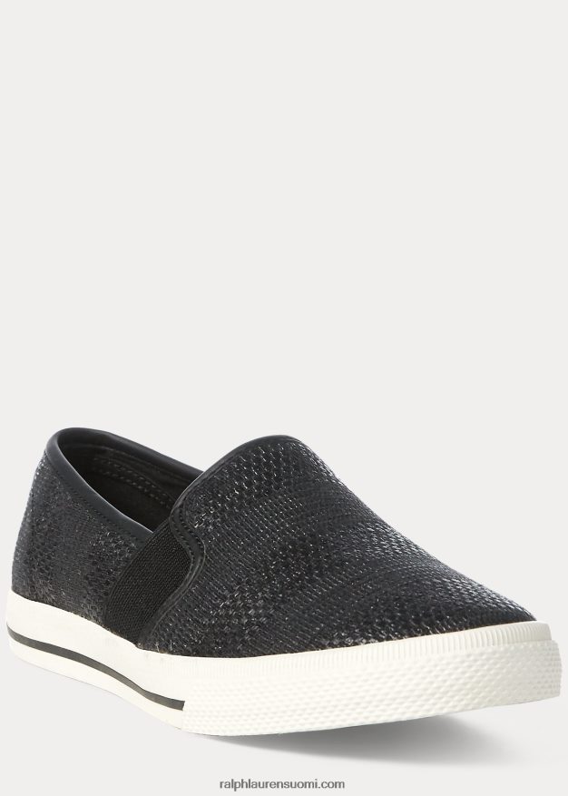 Ralph Lauren naiset jinny-kudotut slip-on-lenkkarit 0Z24ZR5082 musta