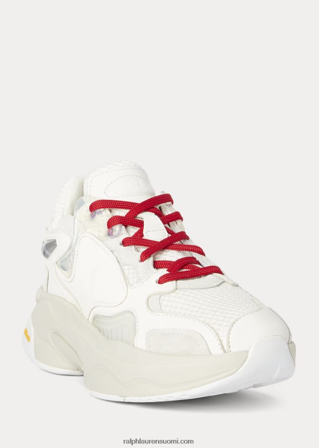 Ralph Lauren naiset logotekniset lenkkarit 0Z24ZR9624 valkoinen/stukko/hopea