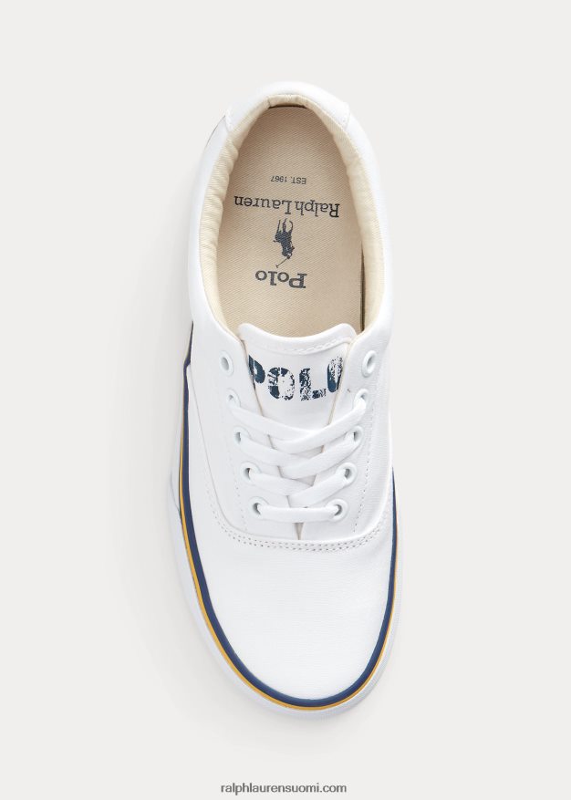 Ralph Lauren naiset logovillakankainen lenkkari 0Z24ZR9621 valkoinen