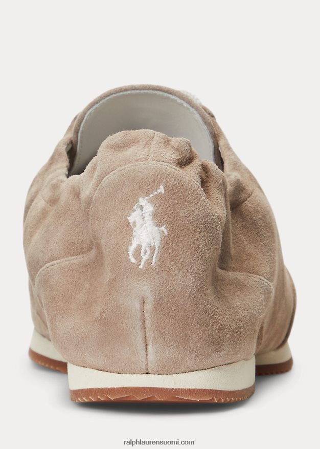Ralph Lauren naiset mokkanahka poni ballerina lenkkari 0Z24ZR9620 kivi