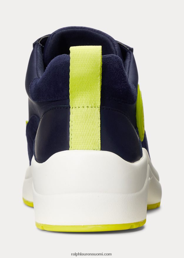 Ralph Lauren naiset reaghan nahka- ja mokkalenkkarit 0Z24ZR5126 ranskan laivasto/key lime