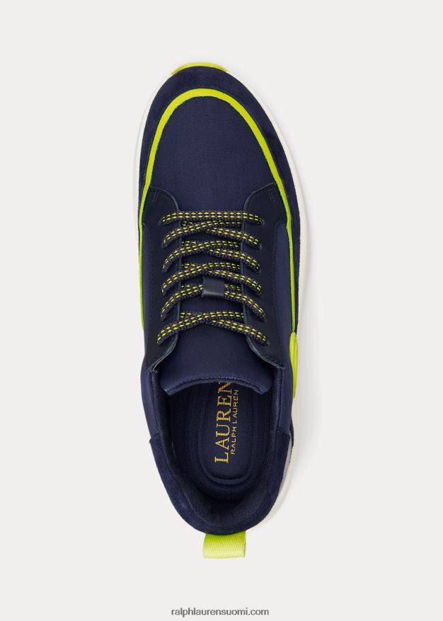 Ralph Lauren naiset reaghan nahka- ja mokkalenkkarit 0Z24ZR5126 ranskan laivasto/key lime