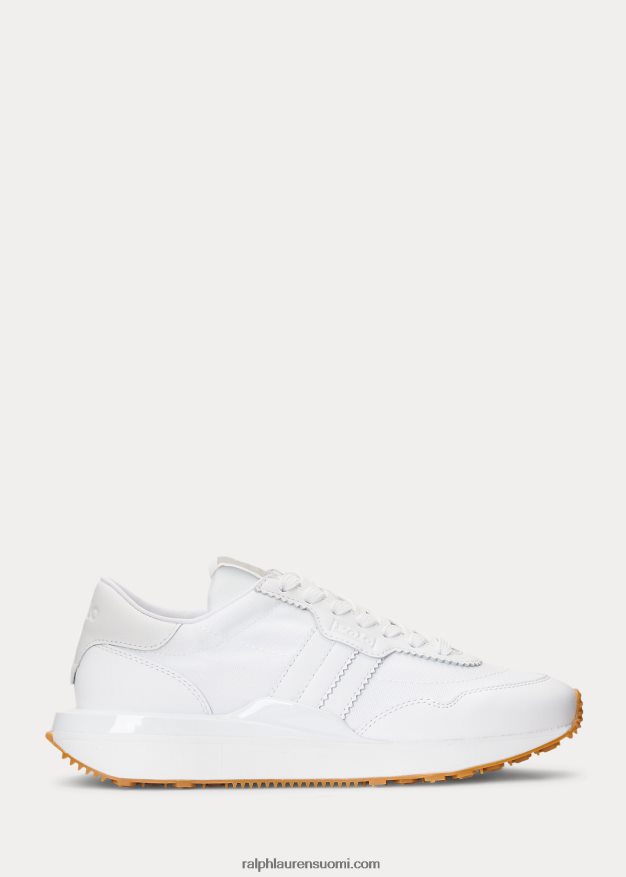Ralph Lauren naiset train 89 nahkainen & oxford lenkkari 0Z24ZR9617 valkoinen