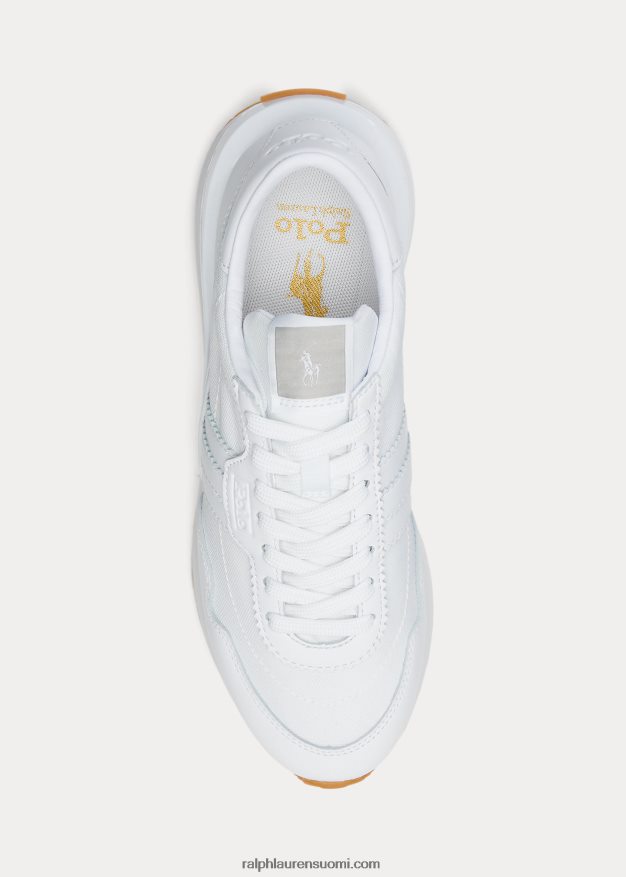 Ralph Lauren naiset train 89 nahkainen & oxford lenkkari 0Z24ZR9617 valkoinen