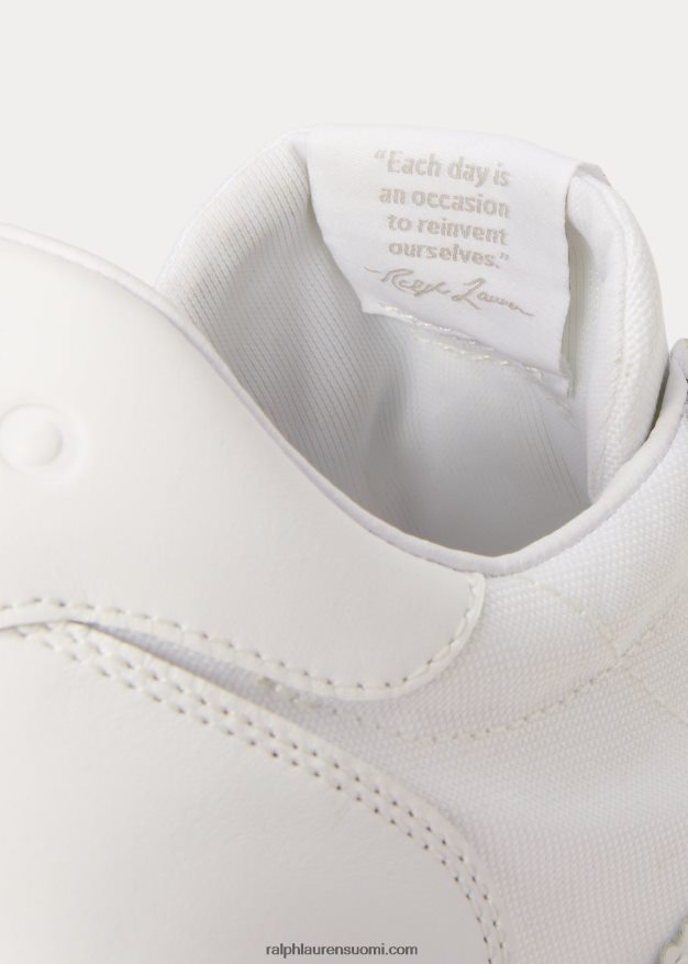 Ralph Lauren naiset train 89 nahkainen & oxford lenkkari 0Z24ZR9617 valkoinen