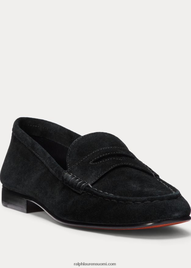 Ralph Lauren naiset ashtyn mokkanahka penny loafer 0Z24ZR9612 musta