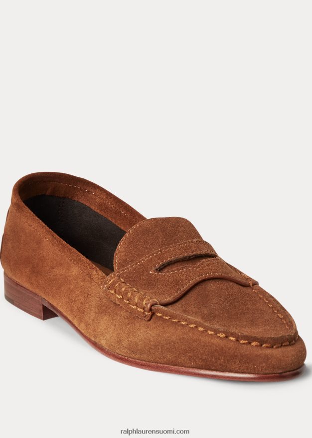 Ralph Lauren naiset ashtyn mokkanahka penny loafer 0Z24ZR9613 vaalean ruskea