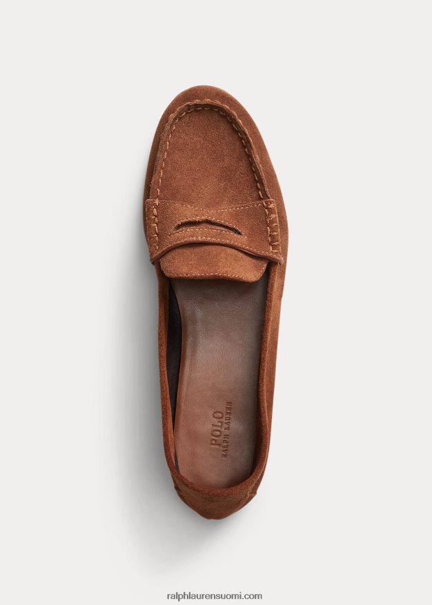 Ralph Lauren naiset ashtyn mokkanahka penny loafer 0Z24ZR9613 vaalean ruskea