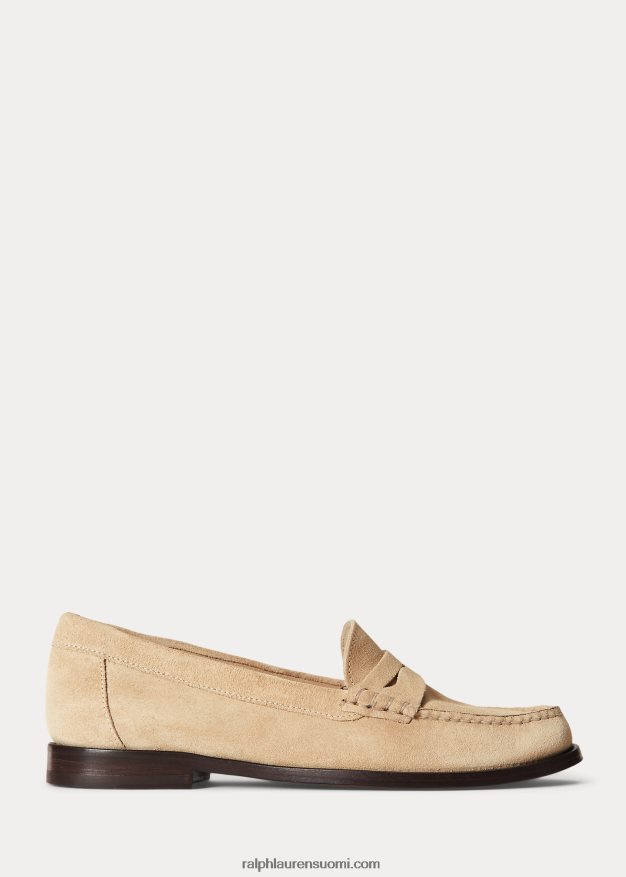 Ralph Lauren naiset mokkainen vasikkanahkainen penniäinen loafer 0Z24ZR9608 dyynirusketus
