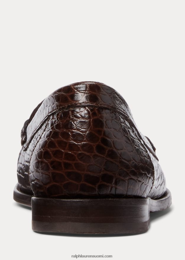 Ralph Lauren naiset polo id croc-kuvioitu loafer 0Z24ZR9616 suklaa