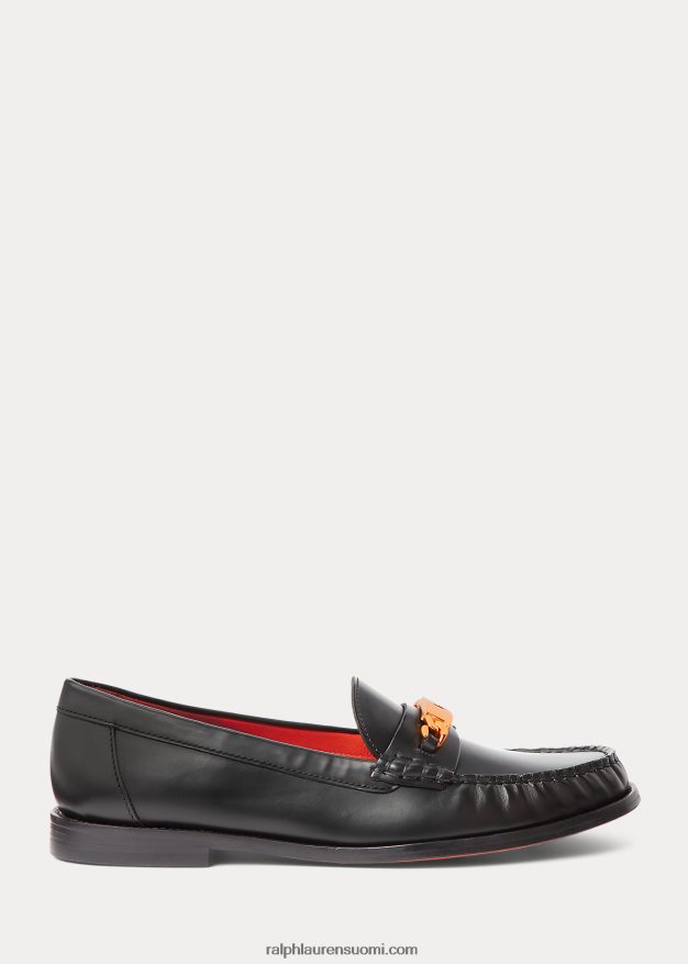 Ralph Lauren naiset polo id vasikanahkainen loafer 0Z24ZR9610 musta