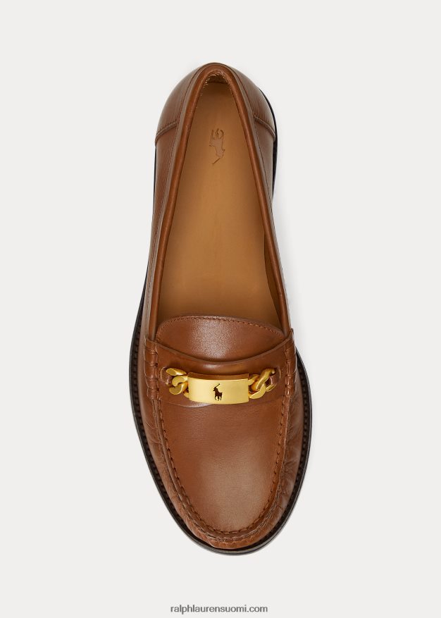 Ralph Lauren naiset polo id vasikanahkainen loafer 0Z24ZR9611 Cuoio