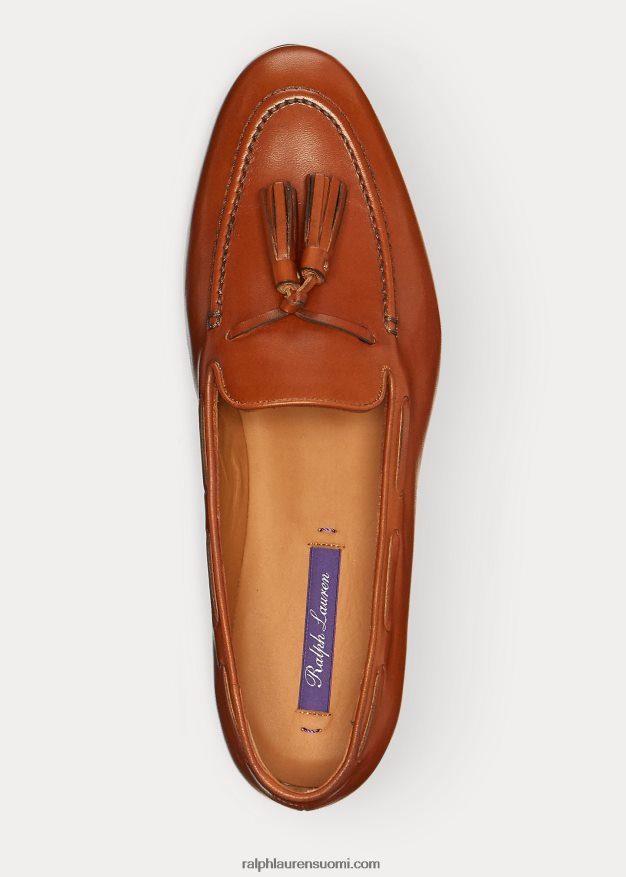 Ralph Lauren naiset quillis vasikanahkainen tupsuinen loafer 0Z24ZR9687 rusketus