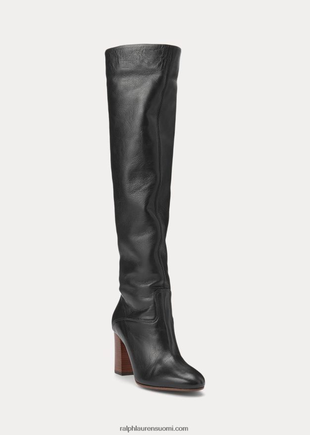 Ralph Lauren naiset brie nahkasaappaat 0Z24ZR9640 musta