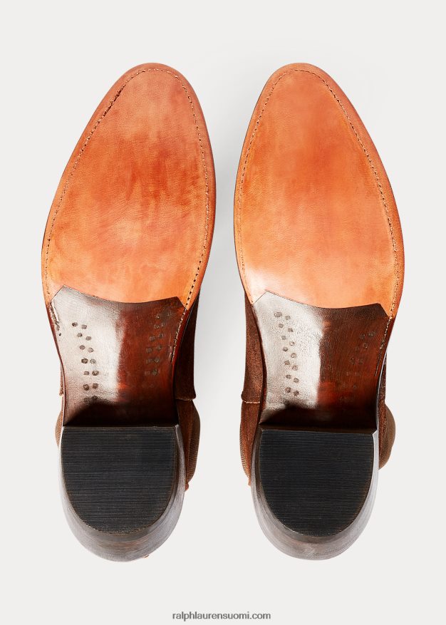 Ralph Lauren naiset chelsea plainview mokkanahkasaappaat 0Z24ZR9710 syksyn kultaa