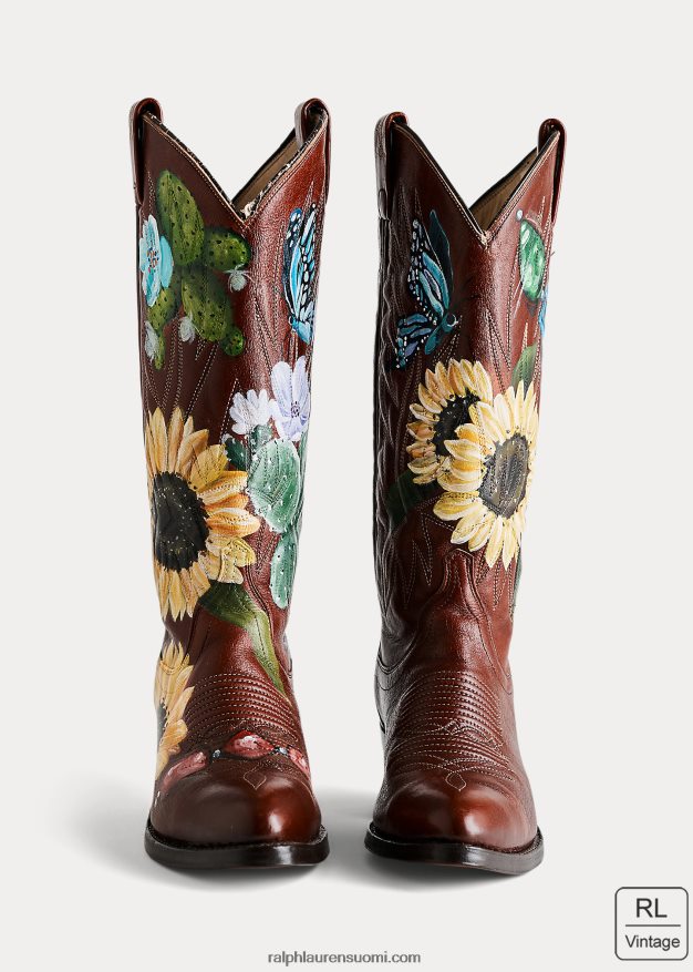 Ralph Lauren naiset käsinmaalatut vintage cowboysaappaat (1978) 0Z24ZR9638