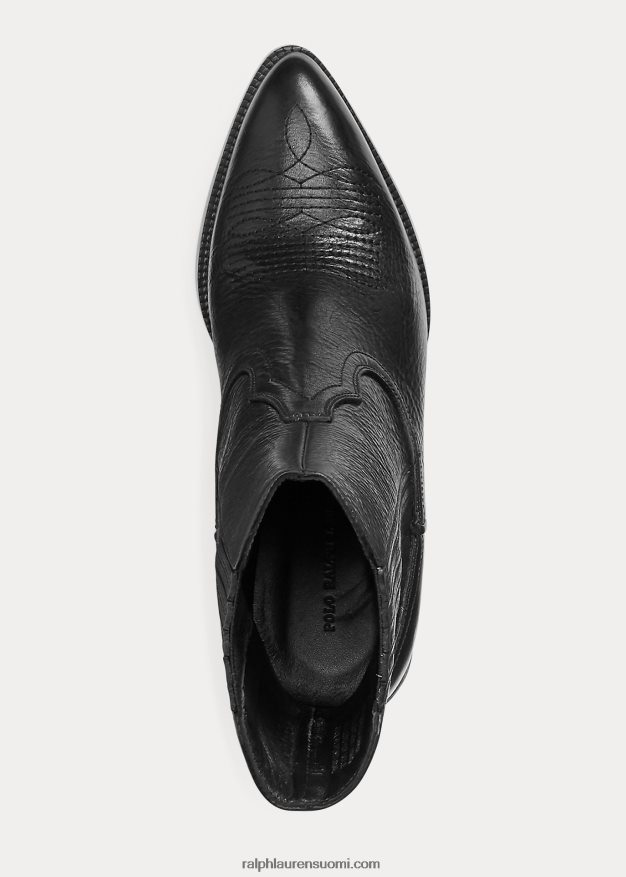 Ralph Lauren naiset lowrey nahkainen cowboysaappas 0Z24ZR5120 musta