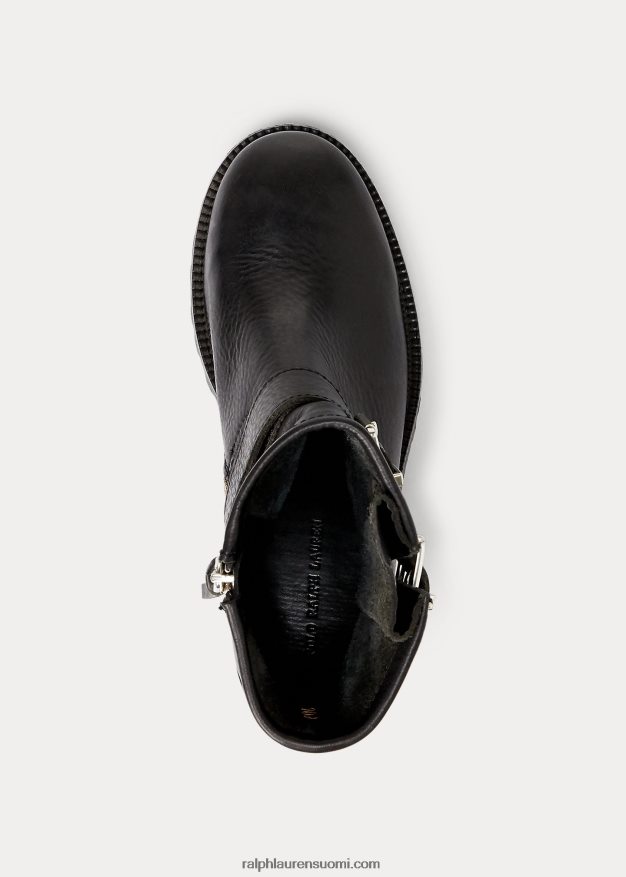 Ralph Lauren naiset payge vachetta -nahkasaappaat 0Z24ZR9632 musta