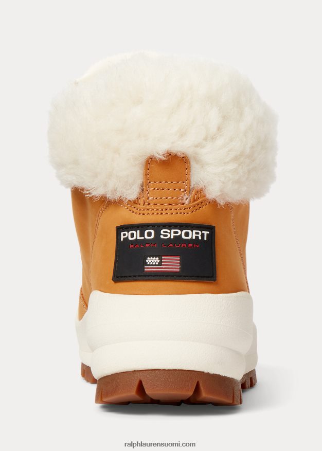 Ralph Lauren naiset polo urheilu mokkanahka & shearling saappaat 0Z24ZR5116 vehnä