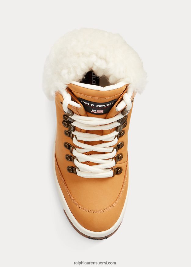 Ralph Lauren naiset polo urheilu mokkanahka & shearling saappaat 0Z24ZR5116 vehnä