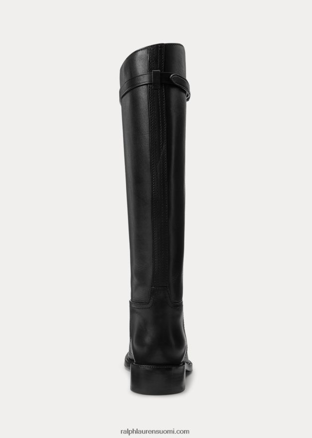 Ralph Lauren naiset vachetta nahkainen ratsastuskenkä 0Z24ZR9643 musta