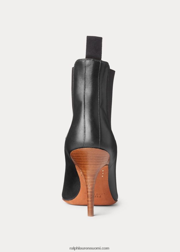 Ralph Lauren naiset vachetta vasikanahkaiset kitten-korkokengät 0Z24ZR9630 musta