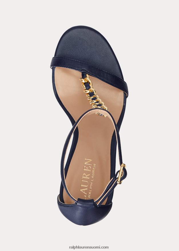 Ralph Lauren naiset Kate nappa -nahkasandaali 0Z24ZR9721 hienostunut laivasto