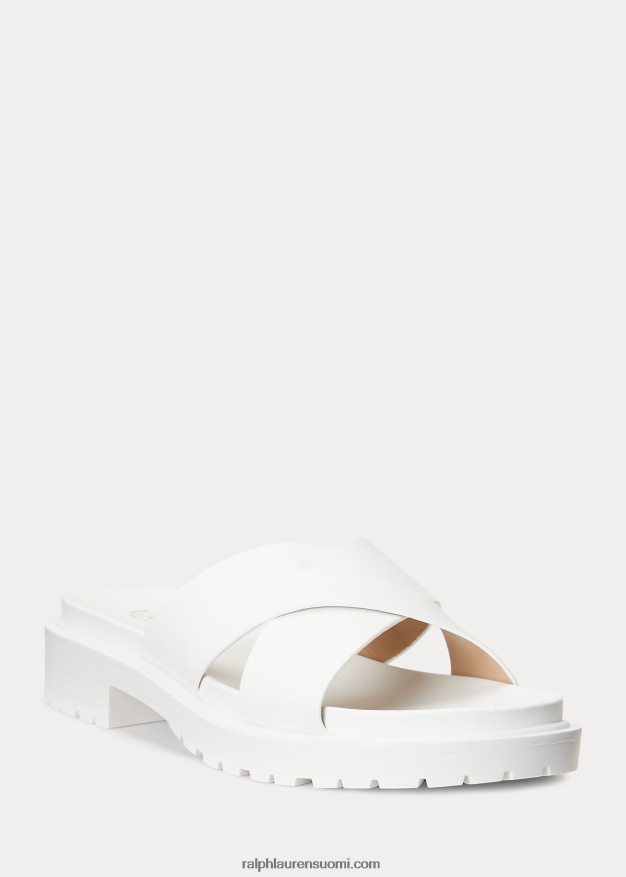 Ralph Lauren naiset Kelsie nappa -nahkasandaali 0Z24ZR9596 Lumikki