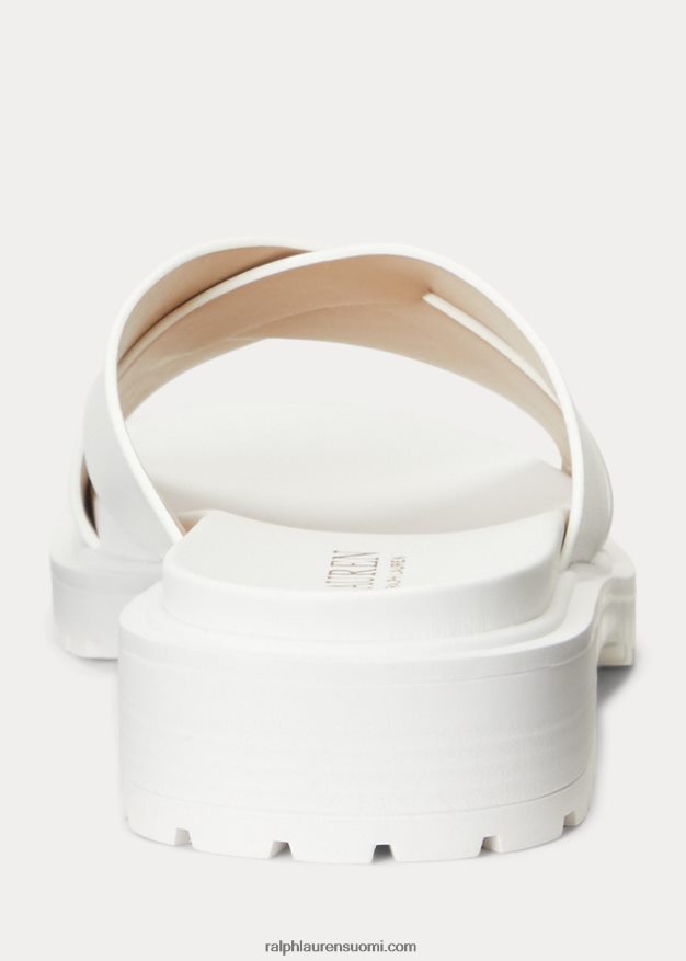 Ralph Lauren naiset Kelsie nappa -nahkasandaali 0Z24ZR9596 Lumikki