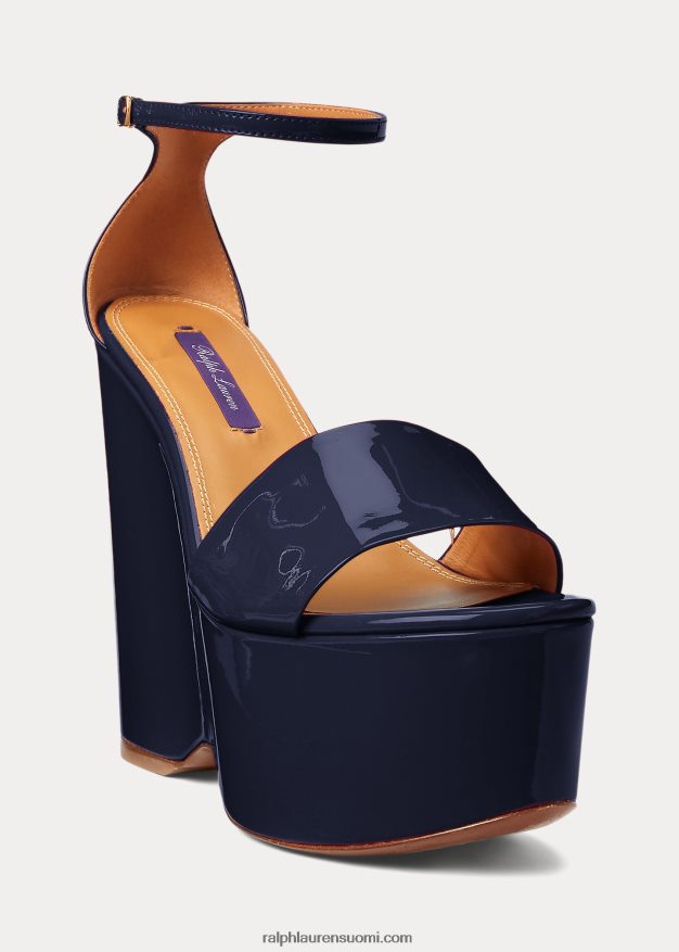 Ralph Lauren naiset allston patentoitu vasikannahkasandaali 0Z24ZR9669 meren laivasto