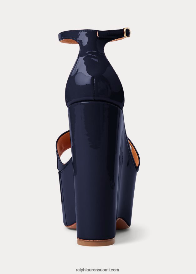 Ralph Lauren naiset allston patentoitu vasikannahkasandaali 0Z24ZR9669 meren laivasto