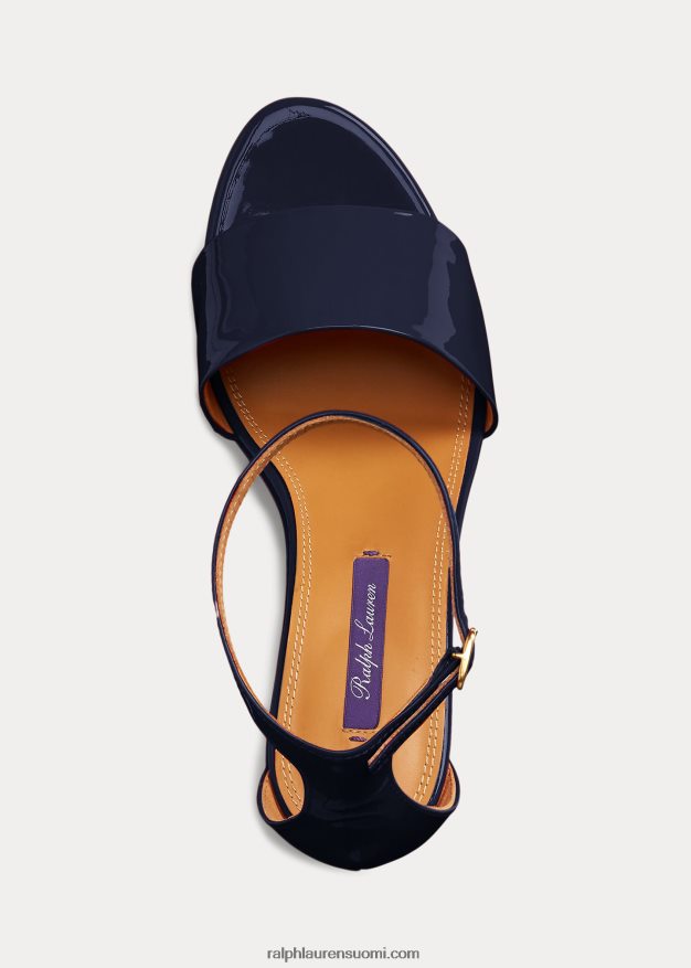 Ralph Lauren naiset allston patentoitu vasikannahkasandaali 0Z24ZR9669 meren laivasto