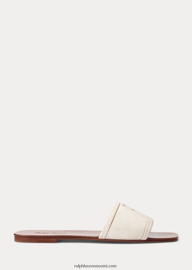 Ralph Lauren naiset andela vasikka-mokkanahkaa liukuva sandaali 0Z24ZR4982 lux kerma
