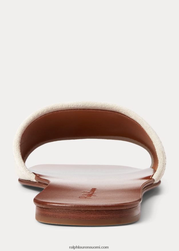 Ralph Lauren naiset andela vasikka-mokkanahkaa liukuva sandaali 0Z24ZR4982 lux kerma