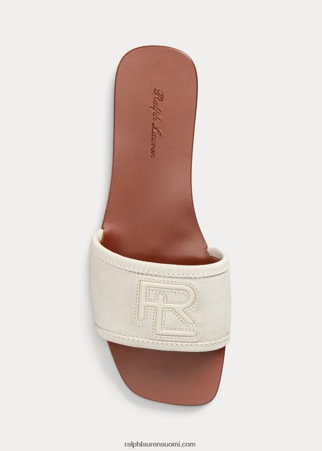 Ralph Lauren naiset andela vasikka-mokkanahkaa liukuva sandaali 0Z24ZR4982 lux kerma