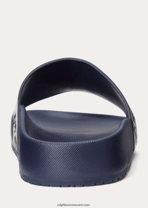 Ralph Lauren naiset audrina-logo tekonahkasandaali 0Z24ZR4993 hienostunut laivasto