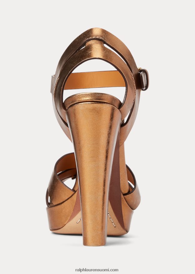 Ralph Lauren naiset callahan metallinen vasikannahkasandaali 0Z24ZR9657 pronssi