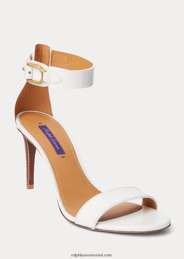 Ralph Lauren naiset channing welington box vasikkanahkasandaali 0Z24ZR9660 luonnonvalkoinen