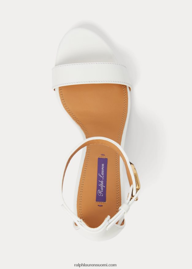 Ralph Lauren naiset channing welington box vasikkanahkasandaali 0Z24ZR9660 luonnonvalkoinen