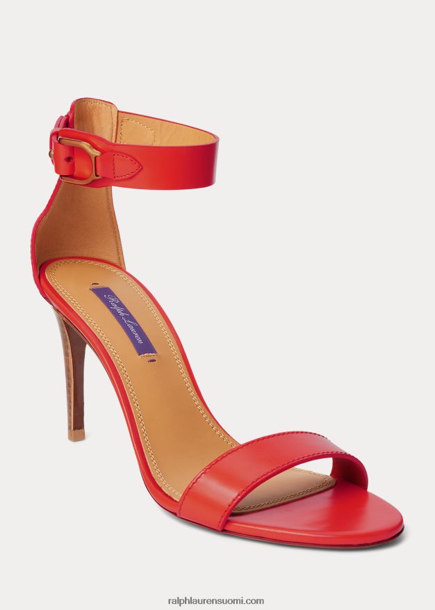 Ralph Lauren naiset channing welington box vasikkanahkasandaali 0Z24ZR9661 rouge