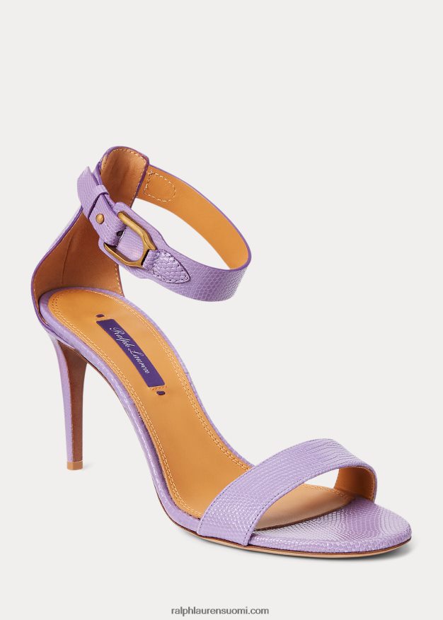 Ralph Lauren naiset channing welington kohokuvioitu sandaali 0Z24ZR9655 liila