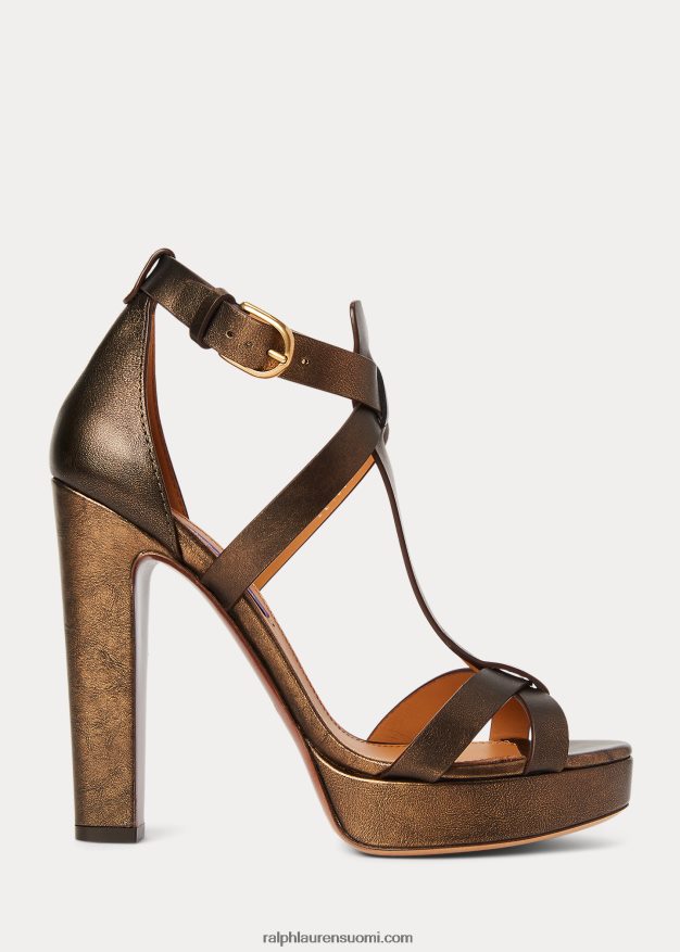 Ralph Lauren naiset dakota metallinen vasikannahkasandaali 0Z24ZR9648 pronssi