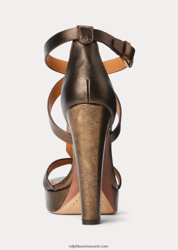 Ralph Lauren naiset dakota metallinen vasikannahkasandaali 0Z24ZR9648 pronssi