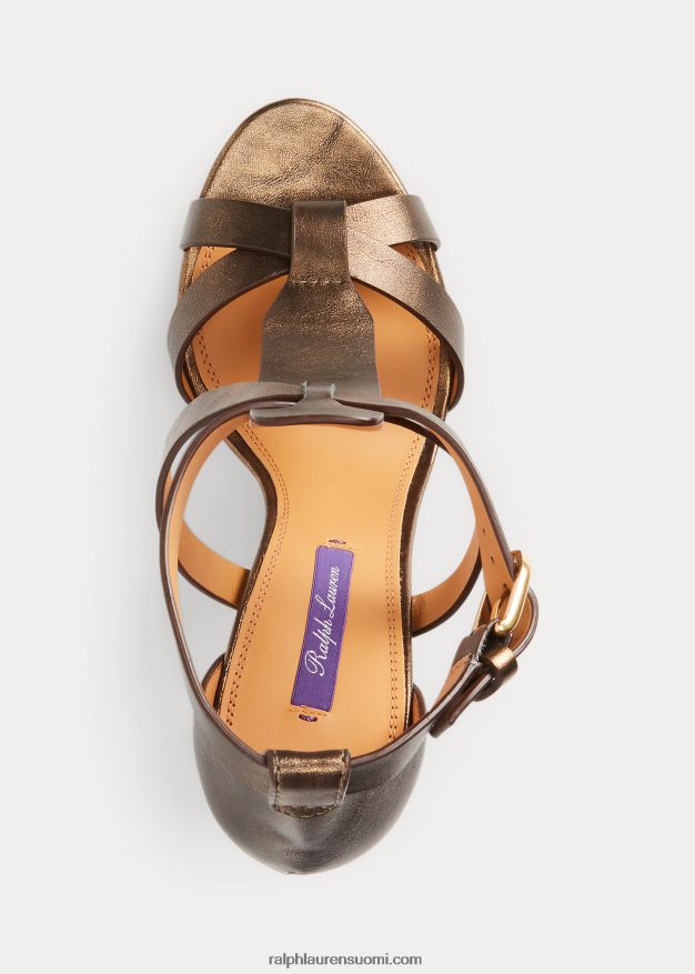 Ralph Lauren naiset dakota metallinen vasikannahkasandaali 0Z24ZR9648 pronssi