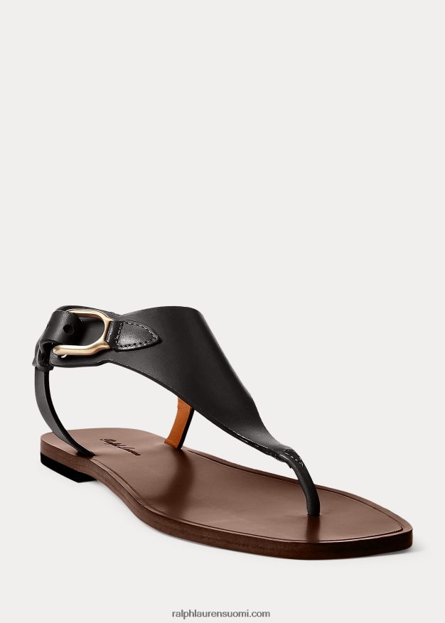Ralph Lauren naiset delancie welington vasikanahkasandaali 0Z24ZR4974 musta