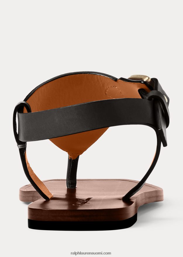 Ralph Lauren naiset delancie welington vasikanahkasandaali 0Z24ZR4974 musta