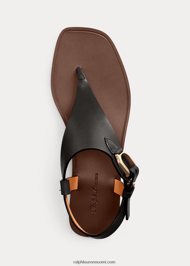 Ralph Lauren naiset delancie welington vasikanahkasandaali 0Z24ZR4974 musta